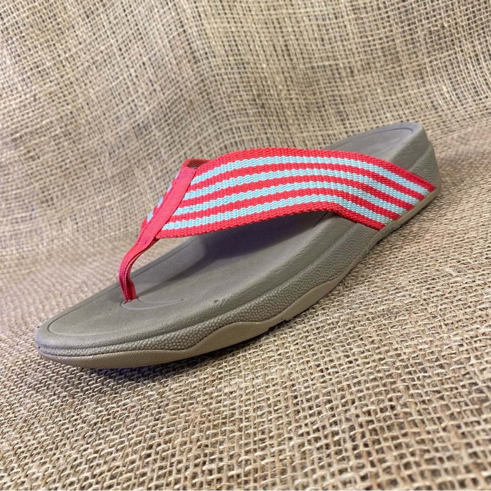 Fitflop Clog Sandals Slides Wedge Raspberry Tan G… - image 3